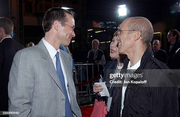 S Richard Lovett and Jeffrey Katzenberg during "Collateral" Los Angeles Premiere - Red Carpet at The Orpheum Theatre in Los Angeles, California,...