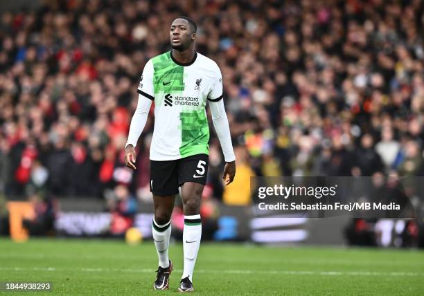 Ibrahima Konate of Liverpool FC during the Premier League match between Crystal Palace and Liverpool FC at Selhurst Park on December 9, 2023 in...