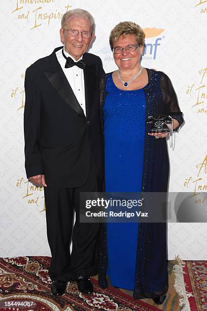 Philantropists Alfred E. Mann and Claude Mann attend the 10th Annual Alfred Mann Foundation Gala on October 13, 2013 in Beverly Hills, California.