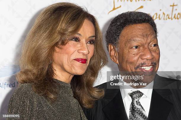 Singer Marilyn McCoo and husband musician Billy Davis Jr. Attend the 10th Annual Alfred Mann Foundation Gala on October 13, 2013 in Beverly Hills,...