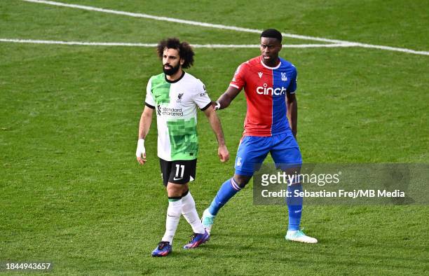 Mohamed Salah of Liverpool FC and Marc Guehi of Crystal Palace during the Premier League match between Crystal Palace and Liverpool FC at Selhurst...