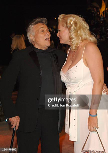 Tony Curtis and Jill Vandenberg Curtis during 2006 Vanity Fair Oscar Party at Morton's in West Hollywood, California, United States.