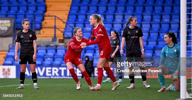 Sophie Roman Haug of Liverpool Women celebrating after scoring the equalising goal making the score 1-1 during the Barclays Women´s Super League...