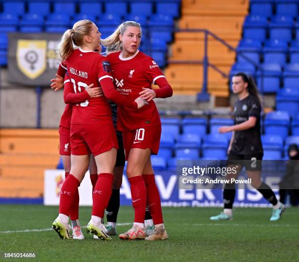 Sophie Roman Haug of Liverpool Women celebrating afterscoring the equalising goal making the score 1-1 during the Barclays Women´s Super League match...