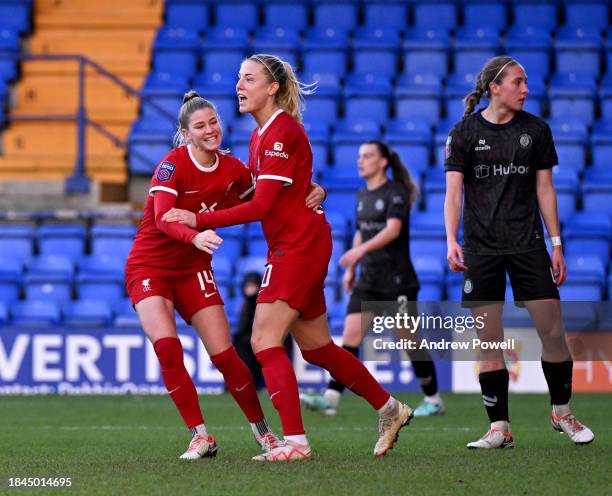 Sophie Roman Haug of Liverpool Women celebrating afterscoring the equalising goal making the score 1-1 during the Barclays Women´s Super League match...