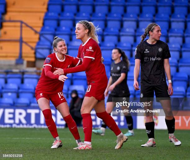 Sophie Roman Haug of Liverpool Women celebrating afterscoring the equalising goal making the score 1-1 during the Barclays Women´s Super League match...