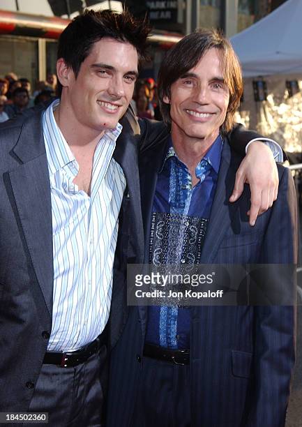 Ethan Browne and dad Jackson Browne during "Raising Helen" Los Angeles Premiere - Arrivals at El Capitan Theatre in Hollywood, California, United...