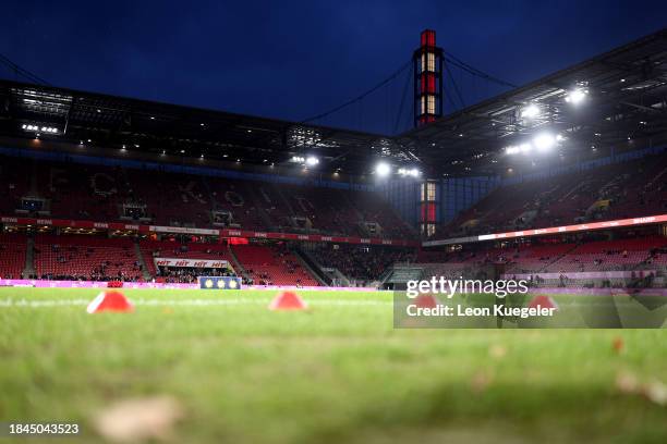 General view inside the stadium prior to the Bundesliga match between 1. FC Köln and 1. FSV Mainz 05 at RheinEnergieStadion on December 10, 2023 in...