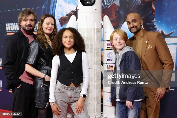 Daniel Christensen, Lavinia Wilson, Ava-Elizabeth Awe, Felix Nölle and Murali Perumal attend the "Wow! Nachricht aus dem All" Premiere at Cinedom on...