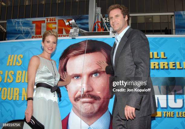 Christina Applegate and Will Ferrell during "Anchorman: The Legend of Ron Burgundy" Los Angeles Premiere - Red Carpet at Grauman's Chinese Theatre in...