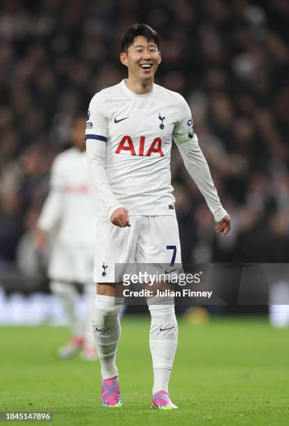 Son Heung-Min of Tottenham Hotspur reacts during the Premier League match between Tottenham Hotspur and Newcastle United at Tottenham Hotspur Stadium...