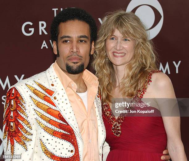 Ben Harper and Laura Dern during The 47th Annual GRAMMY Awards - Arrivals at Staples Center in Los Angeles, California, United States.