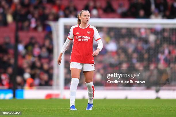 Noelle Maritz of Arsenal looks on during the Barclays Women´s Super League match between Arsenal FC and Chelsea FC at Emirates Stadium on December...