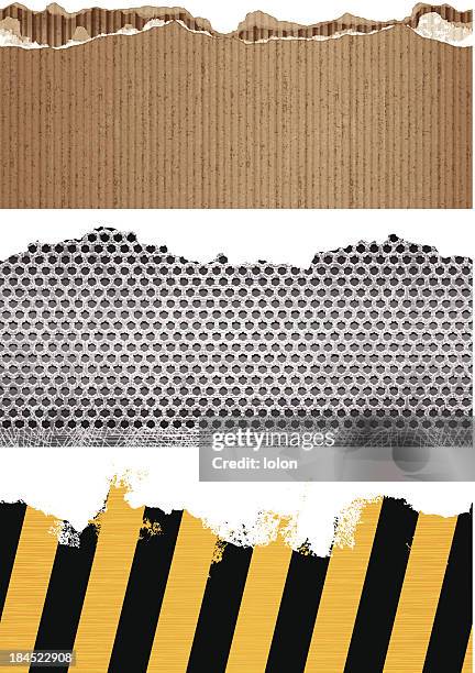 illustrations, cliparts, dessins animés et icônes de seamless carboard, métal et ruban adhésif bannières de - carboard box texture