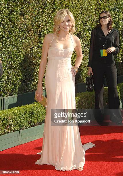 Sarah Chalke during 57th Annual Primetime Creative Arts EMMY Awards - Arrivals & Red Carpet at Shrine Auditorium in Los Angeles, California, United...