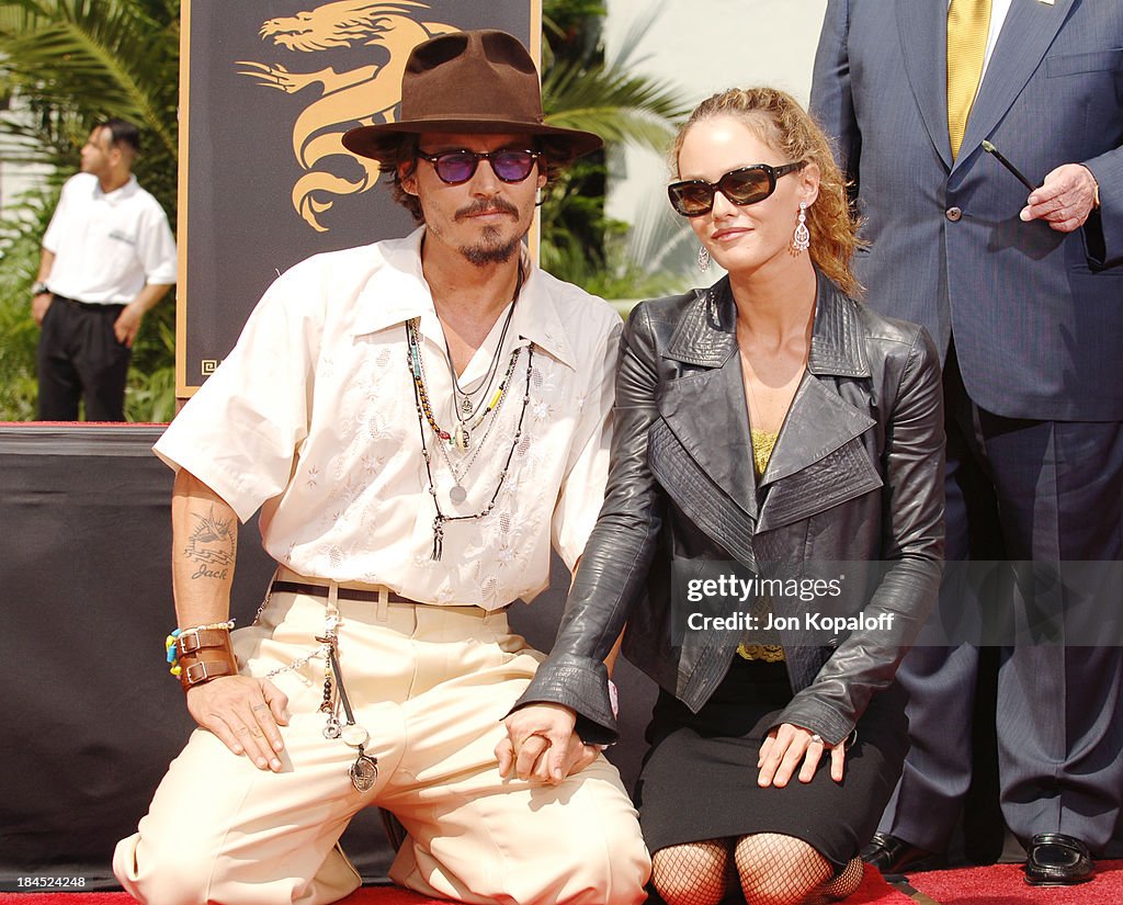 Johnny Depp Honored with a Hand and Footprint Ceremony at Grauman's Chinese Theatre