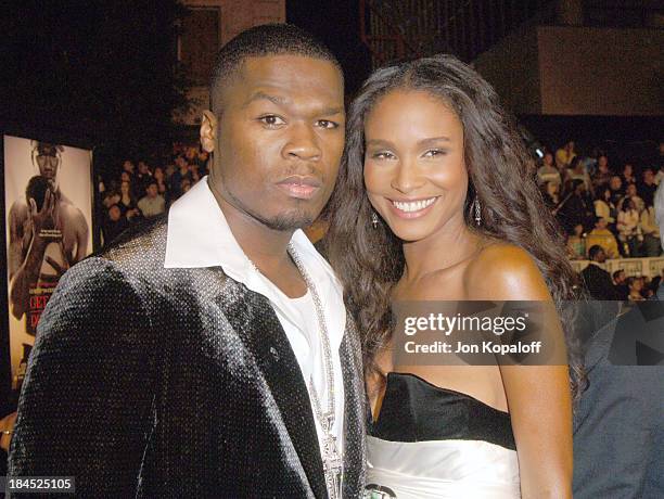 Curtis "50 Cent" Jackson and Joy Bryant during "Get Rich Or Die Tryin'" Los Angeles Premiere - Arrivals at Grauman's Chinese Theater in Hollywood,...