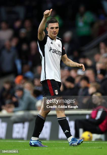 Joao Palhinha of Fulham FC during the Premier League match between Fulham FC and West Ham United at Craven Cottage on December 10, 2023 in London,...