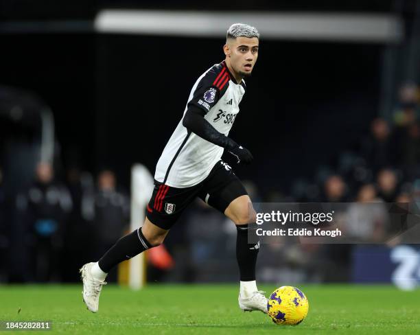 Andreas Pereira of Fulham FC during the Premier League match between Fulham FC and West Ham United at Craven Cottage on December 10, 2023 in London,...