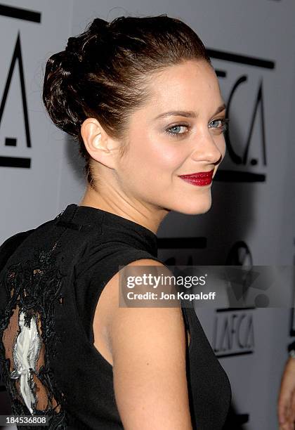 Actress Marion Cotillard arrives to The 33rd Annual Los Angeles Film Critics Awards at the InterContinental Hotel on January 12, 2008 in Century...