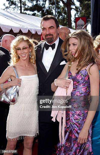 Tom Selleck with wife Jillie and daughter Hannah during The 56th Annual Primetime Emmy Awards - Arrivals at The Shrine Auditorium in Los Angeles,...