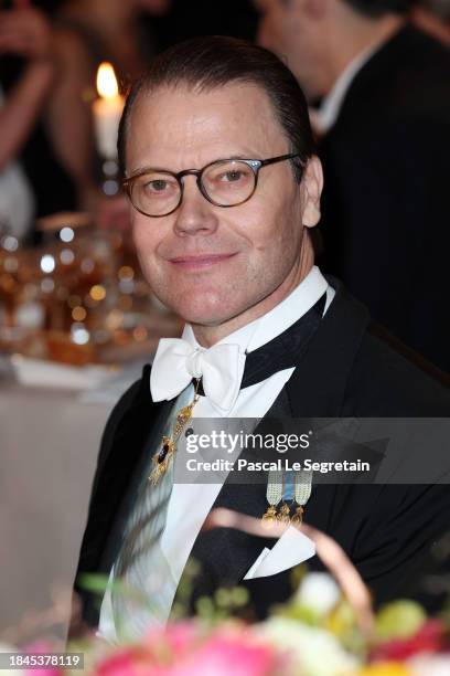 Prince Daniel of Sweden attends the Nobel Prize Banquet 2023 at Stockholm City Hall on December 10, 2023 in Stockholm, Sweden.