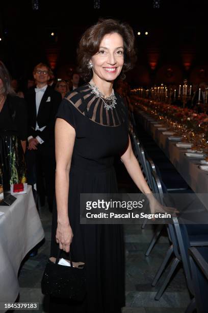 Audrey Azoulay attends the Nobel Prize Banquet 2023 at Stockholm City Hall on December 10, 2023 in Stockholm, Sweden.