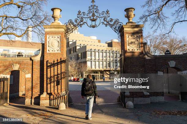 Students on the Harvard University campus in Cambridge, Massachusetts, US, on Tuesday, Dec. 12, 2023. The presidents of Harvard University and MIT...