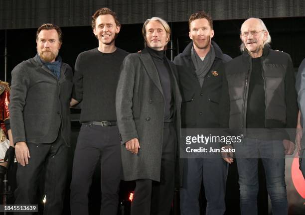 Actors Ewan McGregor, Tom Hiddleston, Mads Mikkelsen, Benedict Cumberbatch and Christopher Lloyd attend Tokyo Comic Con 2023 on December 10, 2023 in...