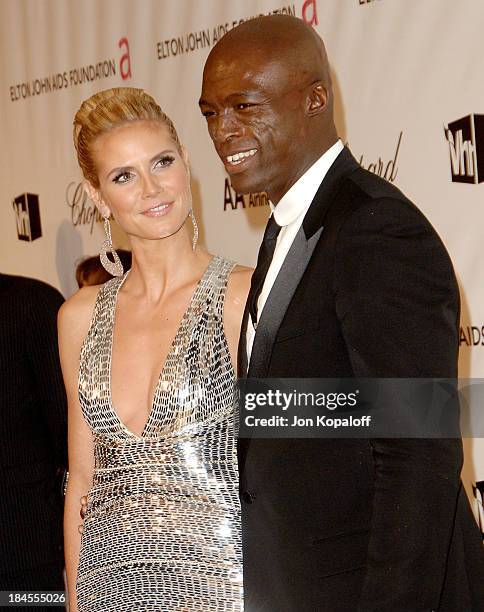 Model Heidi Klum and singer Seal attend the 16th Annual Elton John AIDS Foundation Oscar Party at the Pacific Design Center on February 24, 2008 in...