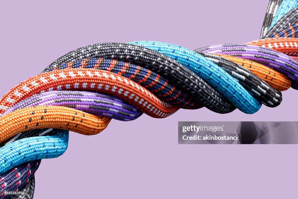 Cordas retorcidas coloridas, paracords