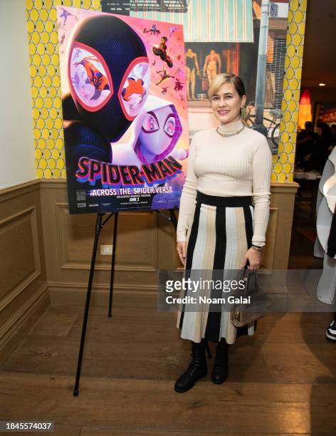 Katie Chonacas attends a screening of 'Spider-Man: Across The Spider-Verse' at Crosby Hotel on December 10, 2023 in New York City.