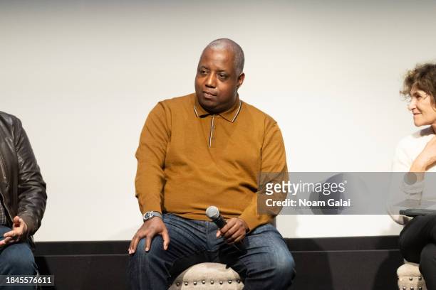 Kemp Powers attends a Q&A for 'Spider-Man: Across The Spider-Verse' at Crosby Hotel on December 10, 2023 in New York City.
