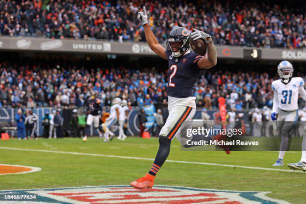 Moore of the Chicago Bears celebrates after a touchdown during the third quarter in the game against the Detroit Lions at Soldier Field on December...