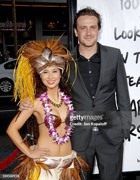 Actor Jason Segel arrives at the premiere "Forgetting Sarah Marshall" at the Grauman's Chinese Theater on April 10, 2008 in Hollywood, California.