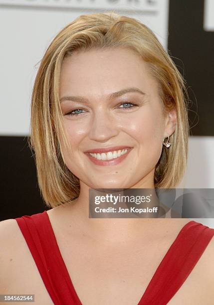 Actress Sophia Myles arrives at the World Premiere "Speed Racer" at the Nokia Theatre on April 26, 2008 in Los Angeles, California.