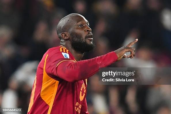 Romelu Lukaku of AS Roma celebrates after scoring goal 1-0 during the