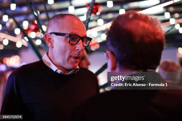 Stefano Domenicali, CEO of the Formula One Group, looks on during the Formula 2 & Formula 3 2023 Prize Giving Ceremony at Twiga on December 10, 2023...