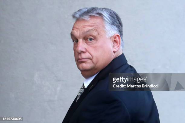 Viktor Orban Prime Minister of Hungary looks on before an interreligious service at the Metropolitan Cathedral after the Presidential Inauguration...