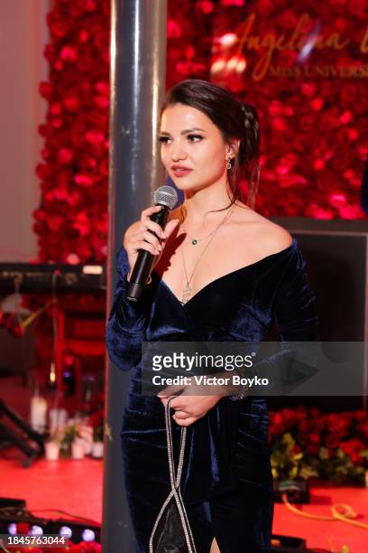 Yulia Obukhova attends the charity event hosted by Miss Universe Ukraine 2023 Angelina Usanova on December 10, 2023 in Nice, France.