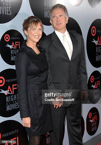 Actress Annette Bening and husband actor Warren Beatty arrive at the AFI Night at the Movies presented by TARGET at the Arclight Theater on October...