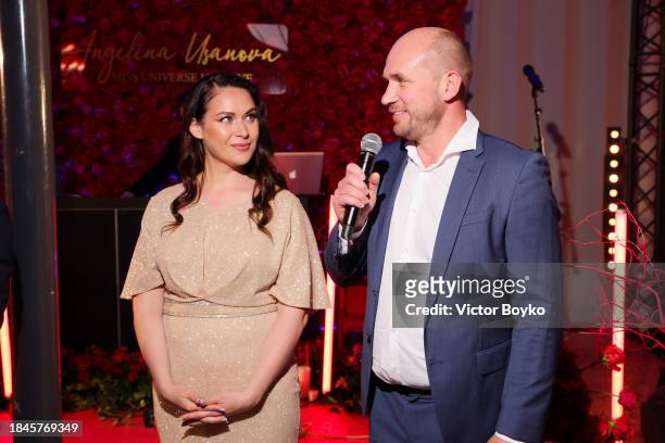 David Mikhael and Kristina Mikhailov attend charity event hosted by Miss Universe Ukraine 2023 Angelina Usanova on December 10, 2023 in Nice, France.