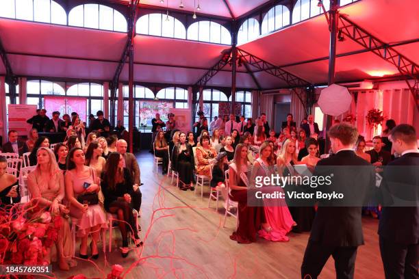 An internal view at the charity event hosted by Miss Universe Ukraine 2023 Angelina Usanova on December 10, 2023 in Nice, France.