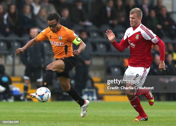 Barney player manager Edgar Davids looks to bring the ball down during the Skrill Conference Premier match between Barnet and Wrexham AFC at The Hive...