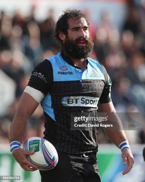 Josh Strauss of Glasgow looks on during the Heineken Cup Pool 2 match between Toulon and Glasgow Warriors at the Felix Mayol Stadium on October 13,...