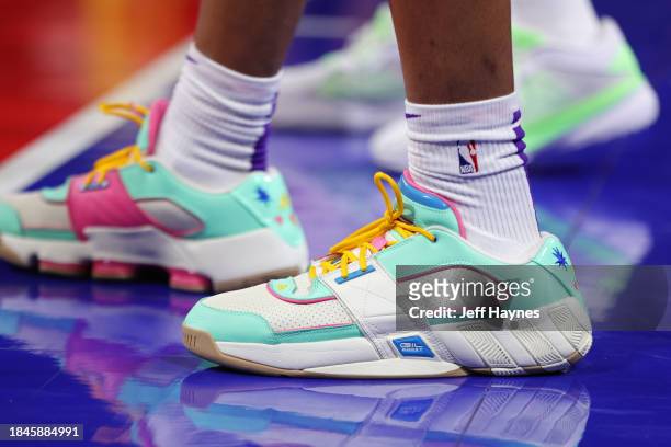 The sneakers worn by Maxwell Lewis of the Los Angeles Lakers during the game against the New Orleans Pelicans during the semifinals of the In-Season...