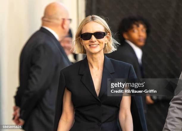 Carey Mulligan is seen at "Jimmy Kimmel Live" on December 13, 2023 in Los Angeles, California.