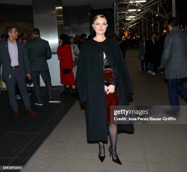 Hadley Robinson is seen attending 'The Boys In The Boat' New York Screening at Museum of Modern Art on December 13, 2023 in New York City.