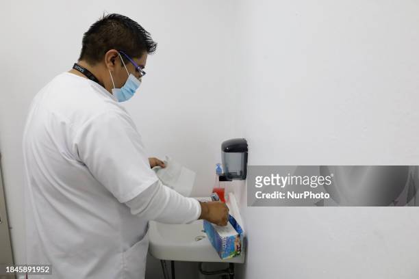Medical personnel at the Geriatric Dentistry Clinic in the Iztapalapa mayor's office, Mexico City, are receiving patients for the application of the...