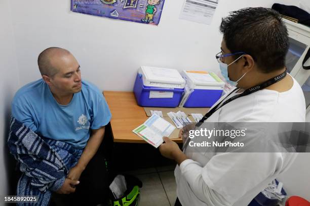 Medical personnel at the Geriatric Dentistry Clinic in the Iztapalapa mayor's office, Mexico City, are receiving patients for the application of the...